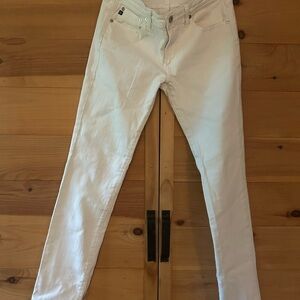 AG Adriano Goldschmied The Stevie Slim Straight Off-White Denim Jeans Size 29R